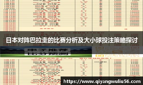 日本对阵巴拉圭的比赛分析及大小球投注策略探讨